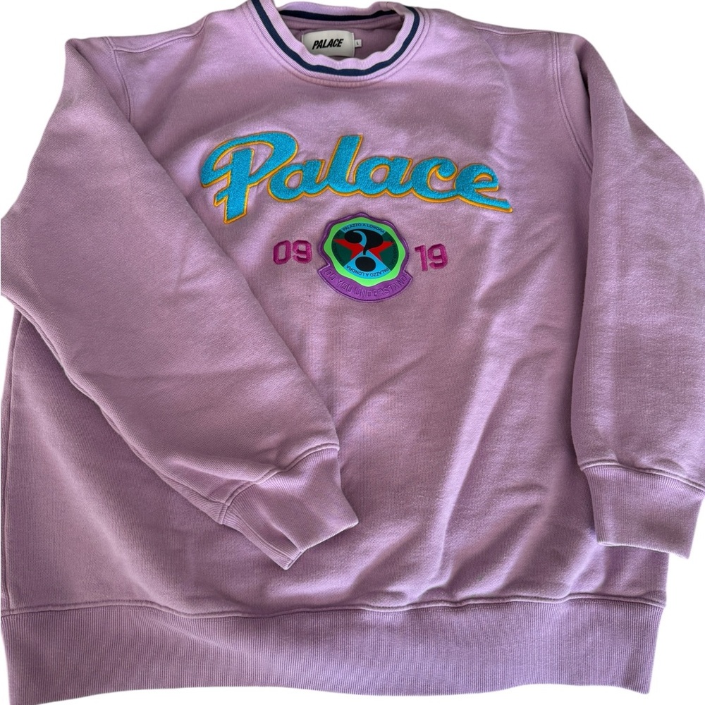 Palace Logo’d Purple Sweatshirt Unisex Lg